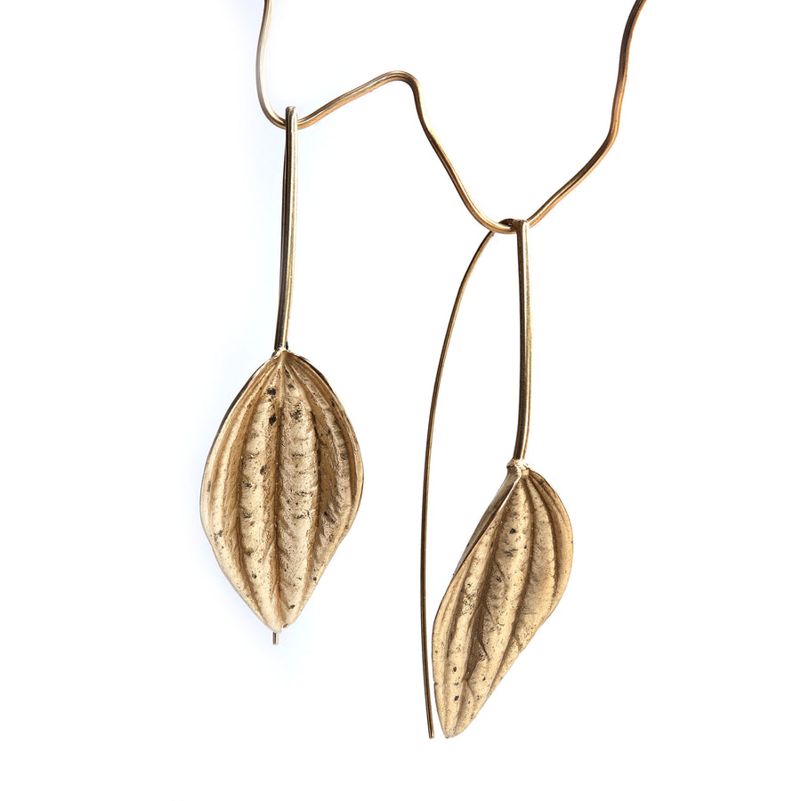 wishbone leaf peperomia earrings