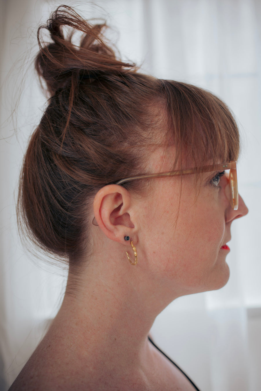 twig earrings: hoop