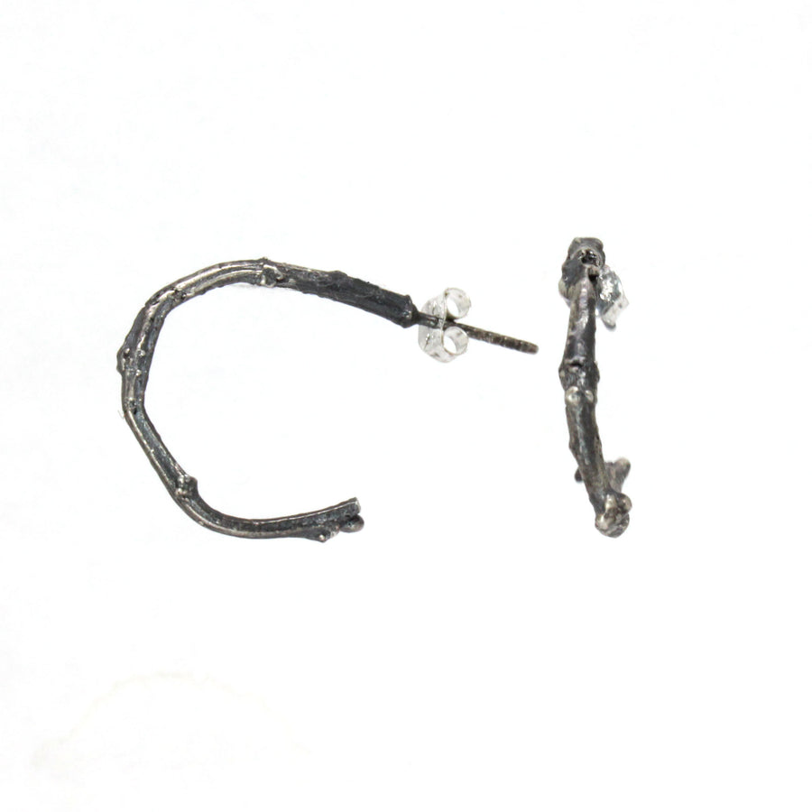 twig earrings: hoop