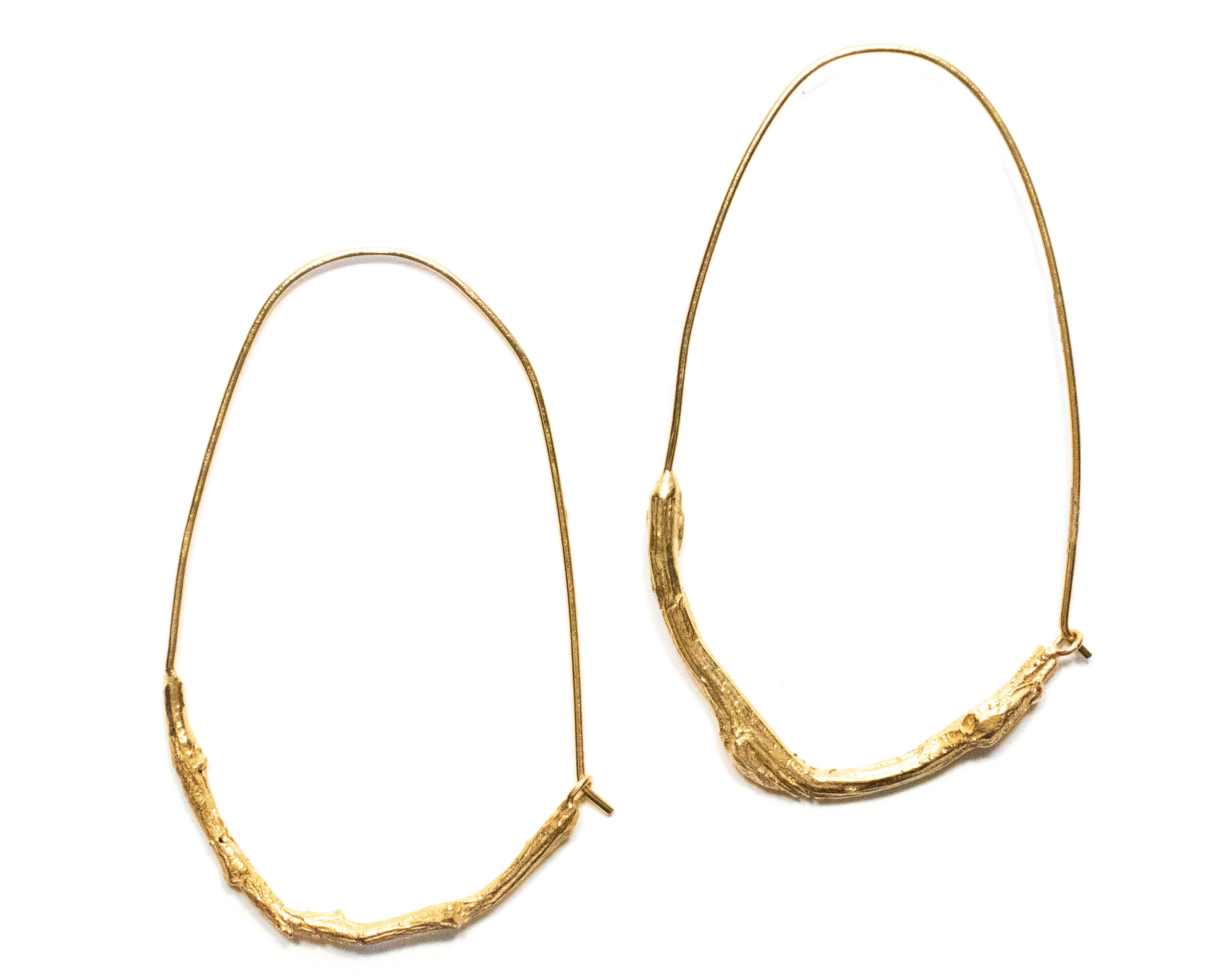 twig earrings : loop hoop