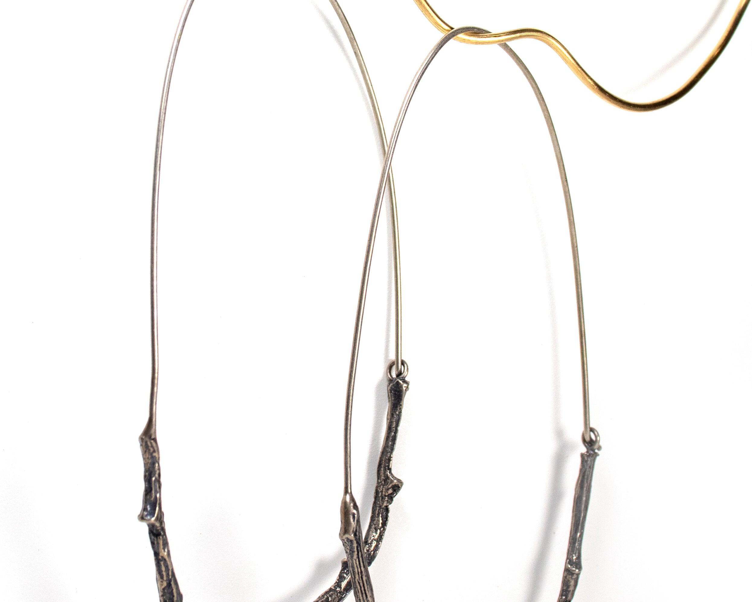 twig earrings : loop hoop