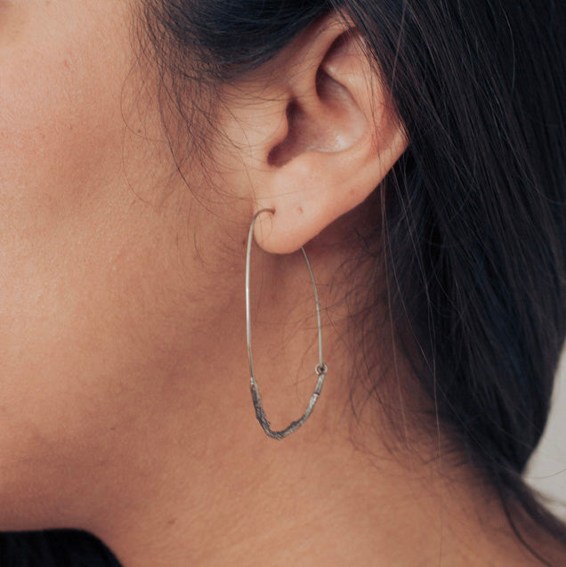 twig earrings : loop hoop