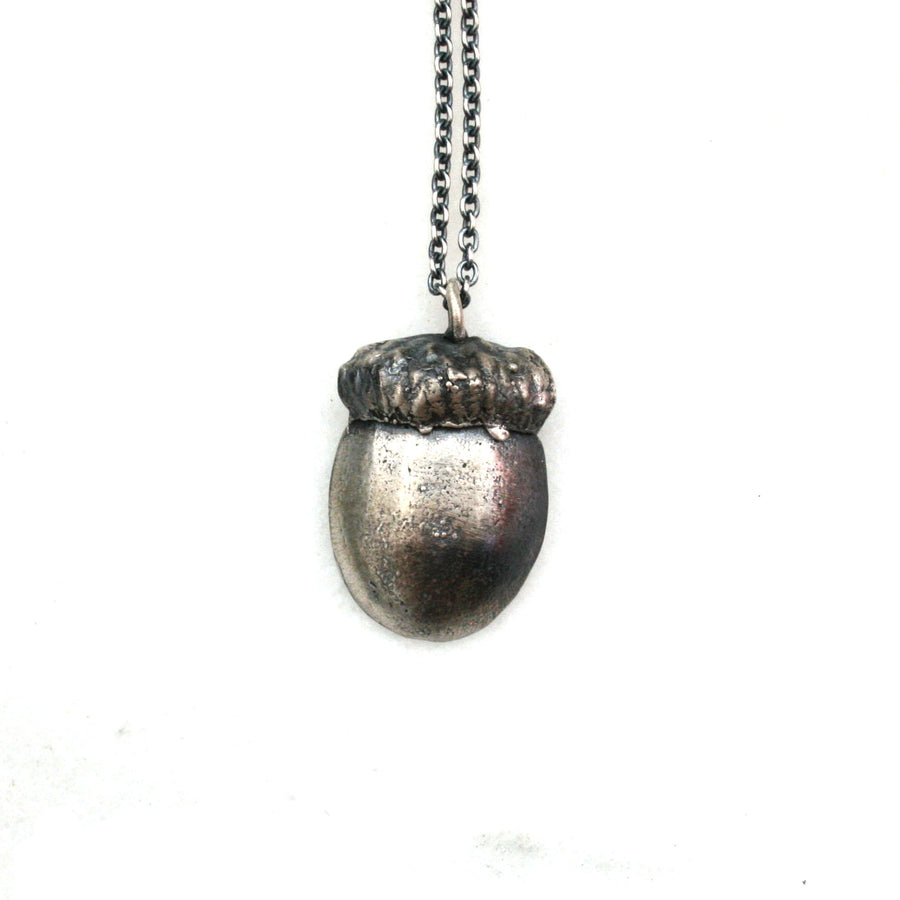 seed necklace: half acorn