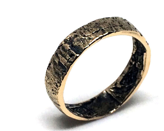 tree bark band: wedding