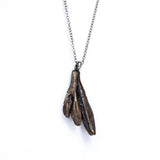 bronze day lily bud necklace