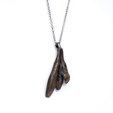 bronze day lily bud necklace