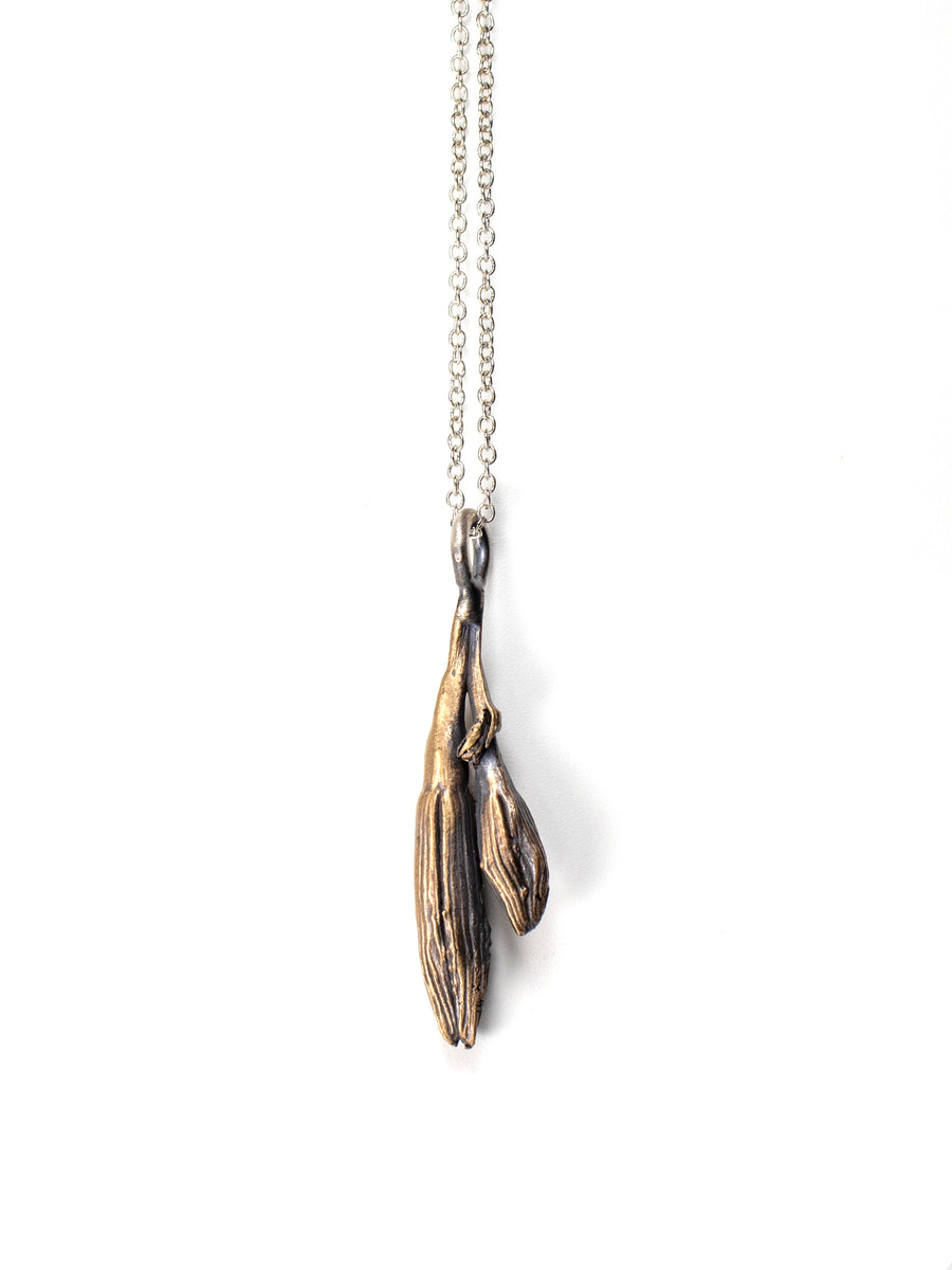 bronze day lily long necklace