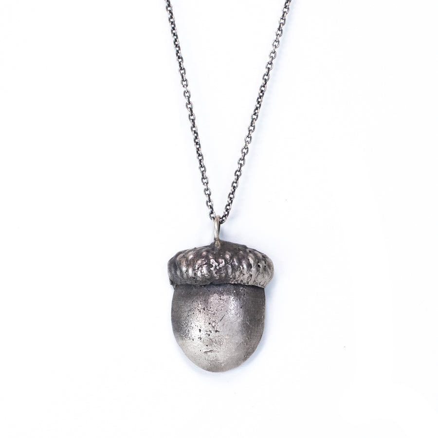 sterling silver half acorn necklace