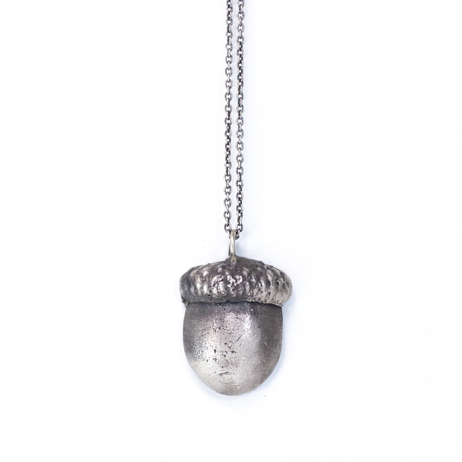 sterling silver half acorn necklace