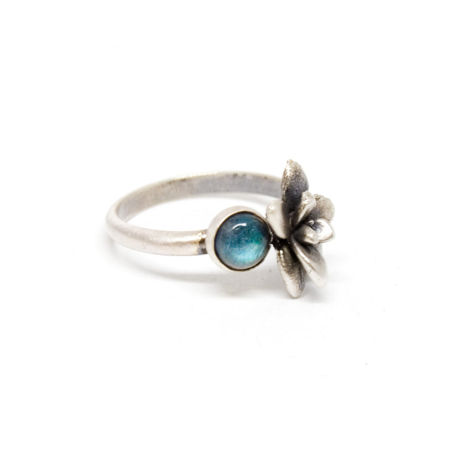floral succulent stone ring
